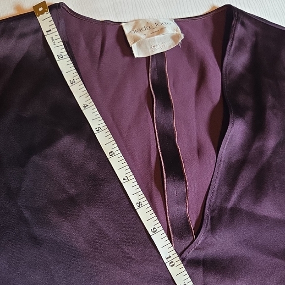 giada_forte Italy Inverno 2016Chic Satin Women's Purple Blouse.sz M. - Picture 9 of 9